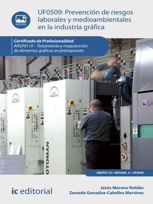 cover image of Prevención de riesgos laborales y medioambientales en la industria gráfica. ARGP0110